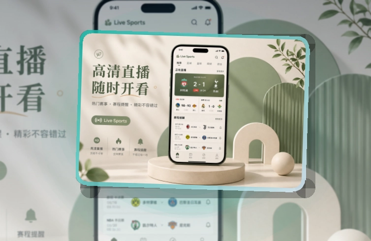 夜间舞台区 · App与网页版入口 · 比分变化及时掌握界面展示